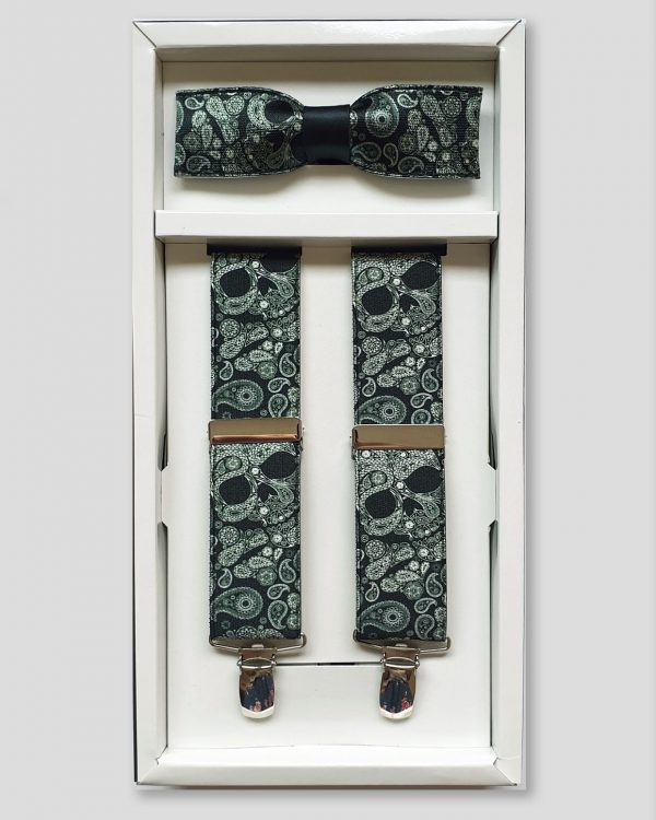 Conjunto tirantes y pajarita Calaveras