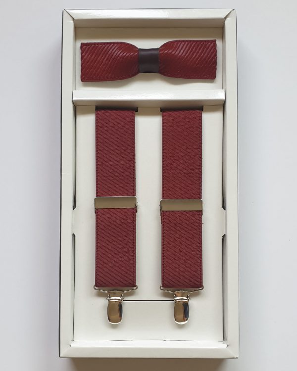 Conjunto tirantes y pajarita rojo