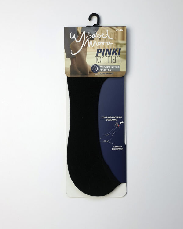 Calcetines invisibles hombre negros Ysabel Mora Pinki for man con banda de silicona